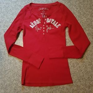 🌿 2/$20 Aeropostale Red Women's Long Sleeve Tshirt
